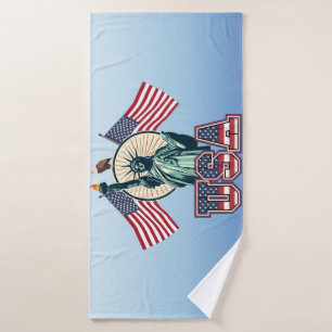 Vintage, Statue of Liberty Bath Towel