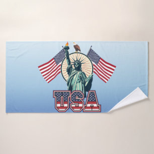 Vintage, Statue of Liberty Bath Towel