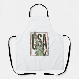 Vintage Statue of Liberty Bubblegum Graphic Tee_1 Apron