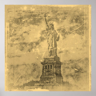 Vintage Statue Of Liberty, New York Poster