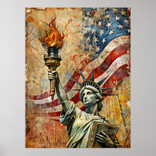 Vintage Statue Of Liberty Poster