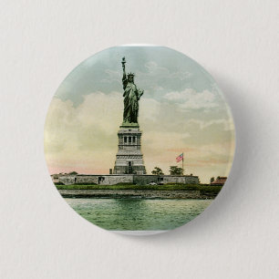 Vintage "Statue of Liberty" Poster. New York. 6 Cm Round Badge