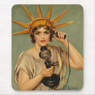 Vintage Statue of Liberty, WWI Patriotic War Ad Mouse Pad