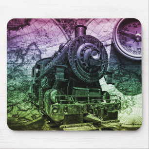 Vintage Steam Engine Locomotive Mouse Pad