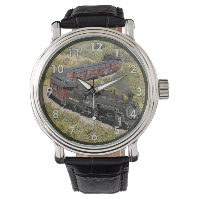 Vintage Steam Engine Train, C & TS-489 Watch (Front)