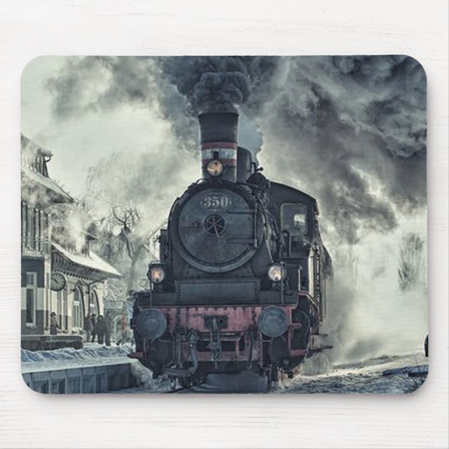 Vintage Steam Engine Train Mouse Pad (Front)