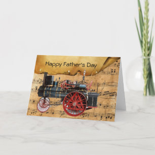 VINTAGE STEAM LOCOMOTIVE MUSICAL FATHER'S DAY CARD