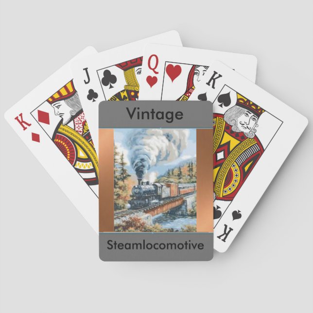 Vintage Steam locomotive playing cards (Back)