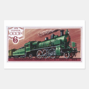 Vintage Steam Locomotive Trains Rectangular Sticker