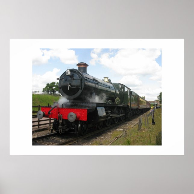Vintage steam railway engine , train poster (Front)