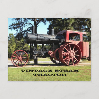 Vintage Steam Tractor - In Colour. Postcard