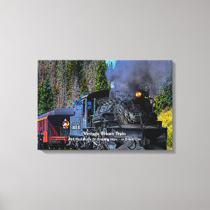 Vintage Steam Train - Add Name Canvas Print