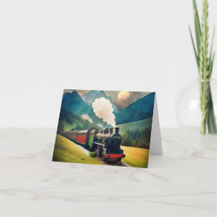 Vintage Steam Train Birthday Card