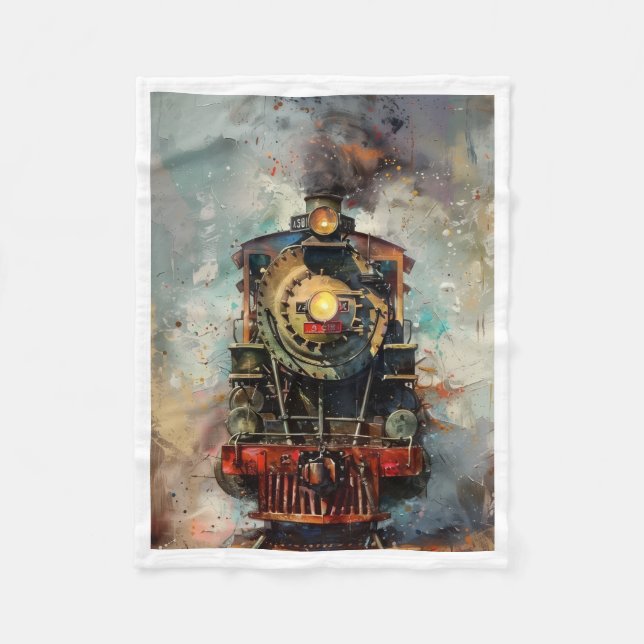 Vintage Steam Train Blanket (Front)