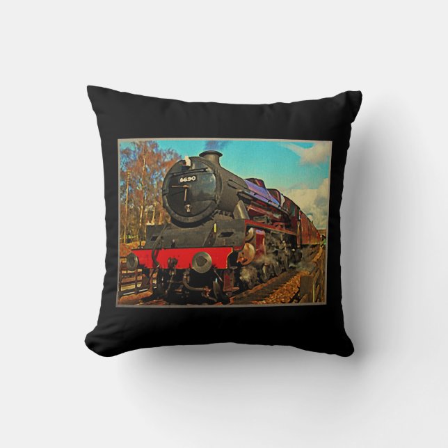 Vintage Steam Train Cushion (Front)