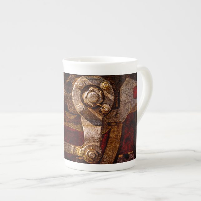 Vintage steam train gear bone china mug (Front Right)