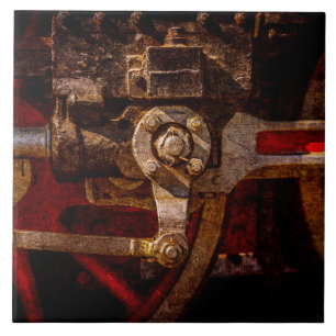 Vintage steam train gear ceramic tile