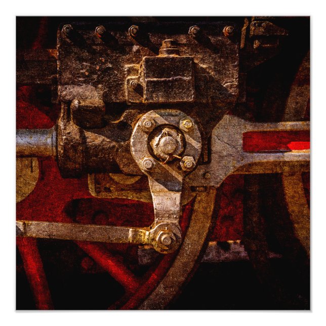 Vintage steam train gear photo print (Front)