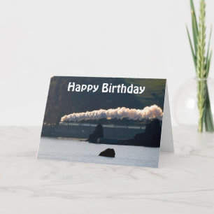 Vintage Steam Train Happy Birthday Card