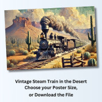 Vintage Steam Train in the Desert, Railroad