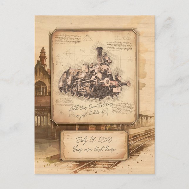 Vintage Steam Train / Locomotive Art. Driver Gift Postcard (Front)