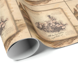 Vintage Steam Train / Locomotive Art. Driver Gift Wrapping Paper