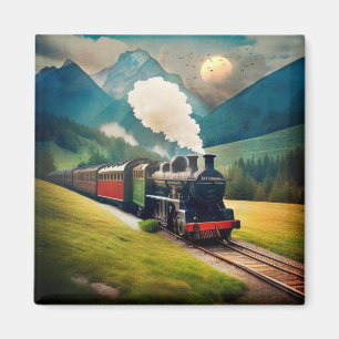 Vintage Steam Train Magnet