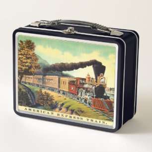 Vintage Steam Train  Metal Lunch Box