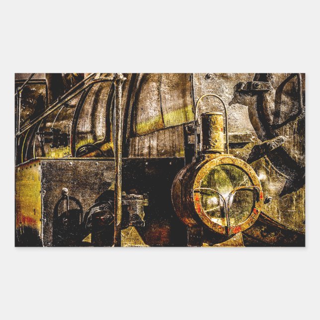 Vintage Steam Train - Old Timer Rectangular Sticker (Front)
