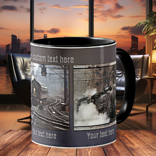 Vintage Steam Train Personalised Photo Mug