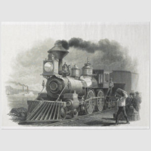 Vintage Steam Train Tissue Paper