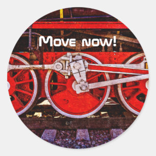 Vintage Steam Train Wheels Classic Round Sticker