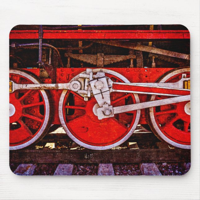 Vintage Steam Train Wheels Mouse Pad (Front)