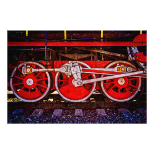 Vintage Steam Train Wheels Photo Print