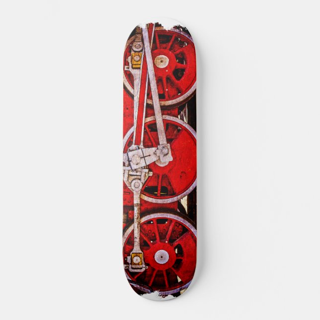 Vintage Steam Train Wheels Skateboard (Front)