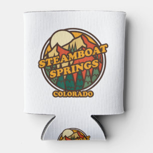 Vintage Steamboat Springs, Colorado Mountain Hikin Can Cooler