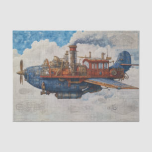 Vintage Steampunk Airship Tissue Paper