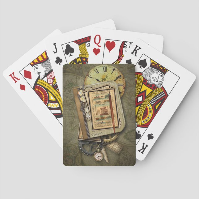 Vintage Steampunk Bicycle® Playing Cards (Back)