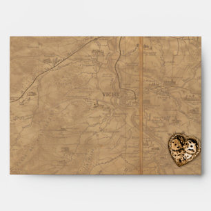 Vintage Steampunk Bride Wedding Envelope