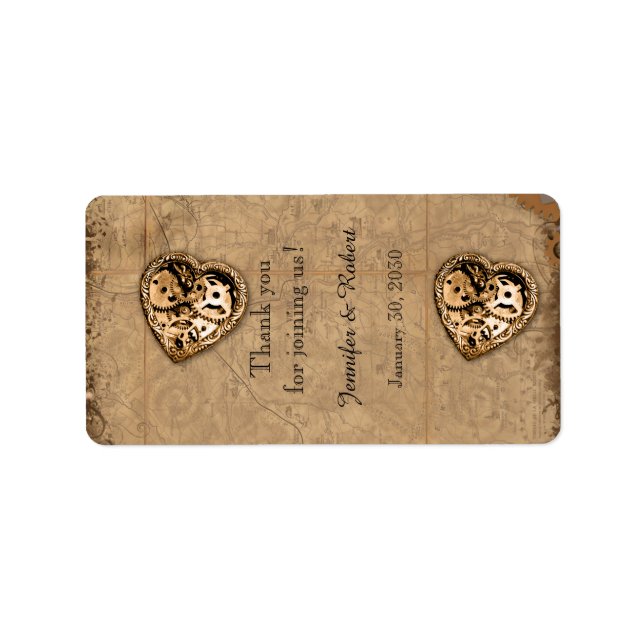 Vintage Steampunk Bride Wedding Lip Balm Label (Front)