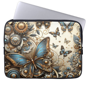 Vintage Steampunk Butterflies Laptop Sleeve