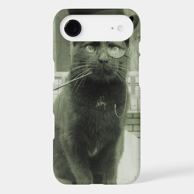 Vintage Steampunk Cat iPhone Case (Back)