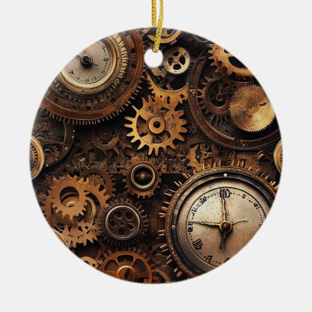 Vintage Steampunk Christmas Ornament (Front)