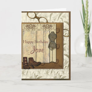 Vintage Steampunk Collage Birthday Card