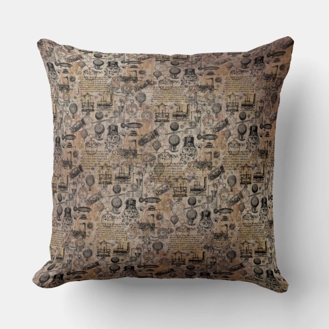 Vintage Steampunk Cushion (Front)
