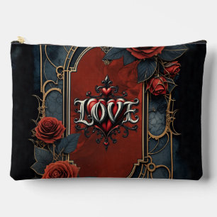 Vintage steampunk elegance clockwork Roses of Love Accessory Pouch