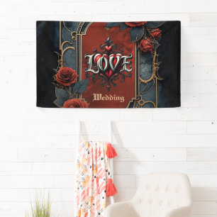Vintage steampunk elegance clockwork Roses of Love Banner