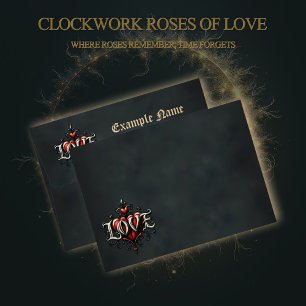 Vintage steampunk elegance clockwork Roses of Love Envelope