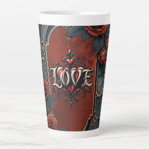 Vintage steampunk elegance clockwork Roses of Love Latte Mug