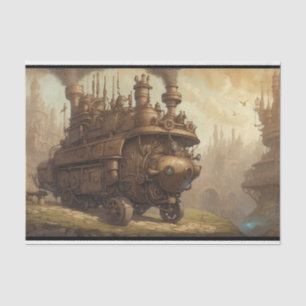 Vintage Steampunk Engine Fantasy Illustration  Tissue Paper